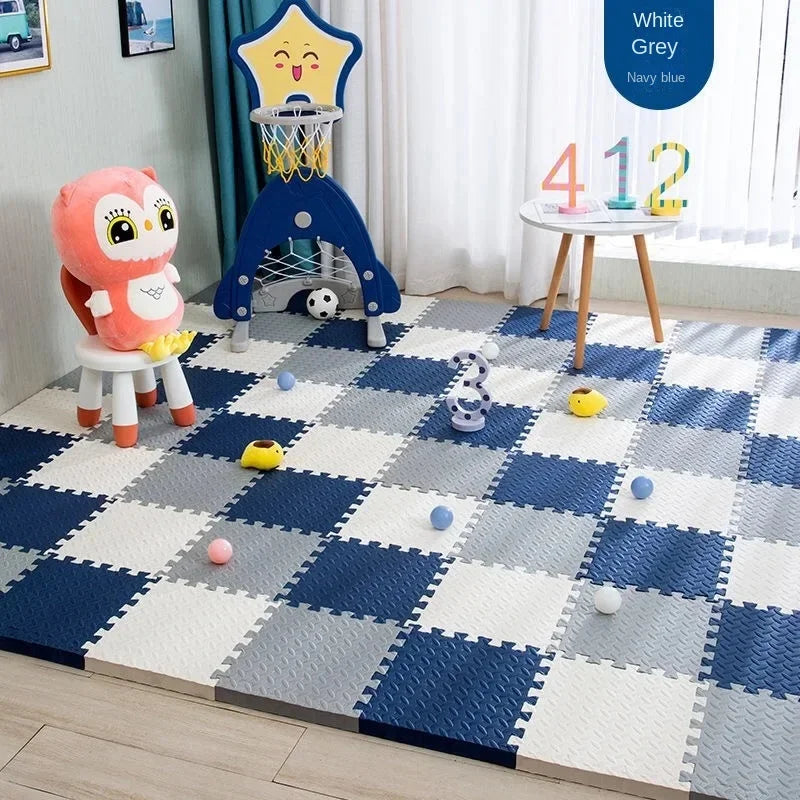 12 Pcs Foam Kids Room Carpet & Baby Play Gym Mat - Soft Interlocking Puzzle Tiles