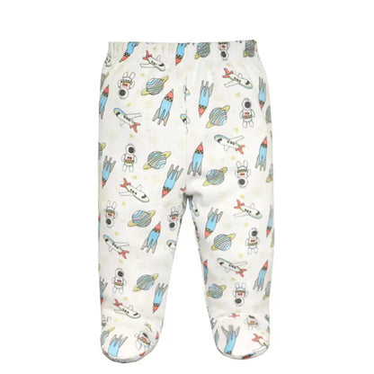 3/4/5PCS/Lot Newborn Baby Pants Soft Cotton Cartoon Boys Pants Spring Autumn Footed Infant Baby Girls Pants Stripe Baby Trousers