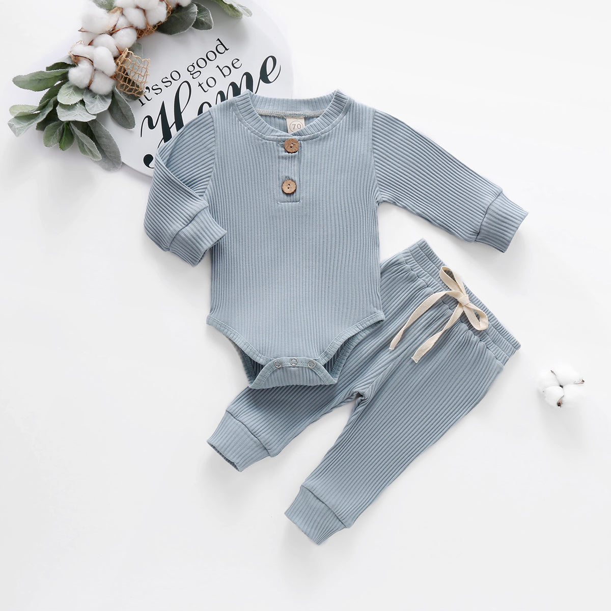 Ma&Baby 0-24M Newborn Infant Knit Baby Boy Girl Clothes Set Long Sleeve Button Romper Pants Outfits Autumn Spring Baby Clothing