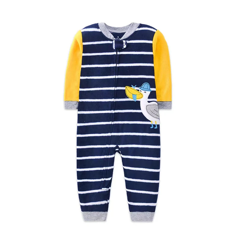 Winter Baby Clothes Pajamas Boy Girl Warm Infant Rompers Autumn Zipper Fleece Overall Animal Jumpsuit Clothing 9 12 18 24 months