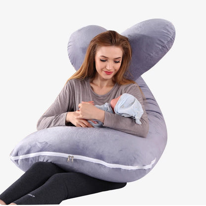 Crystal Velvet Pregnant Women's Waist Support Side Sleeping Pillow Pregnancy Support Belly Pillow Special Pillow for Pregnancy