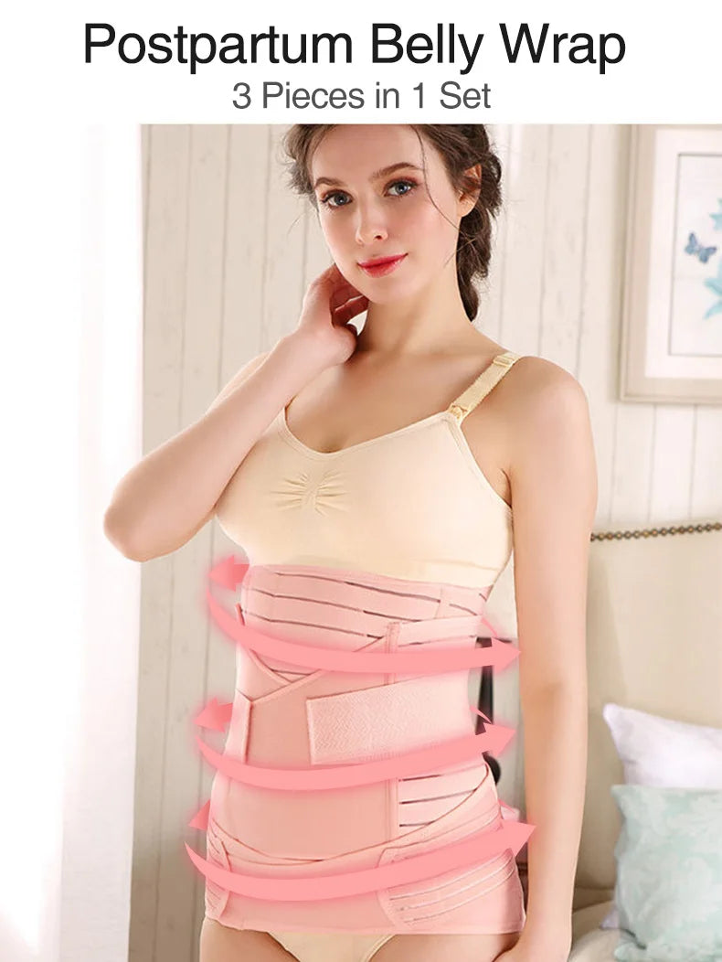 3in1 Postpartum Belly Band&Support Breathable After Pregnancy Belt Belly Maternity Bandage Band Pregnant Women Shapewear Clothes