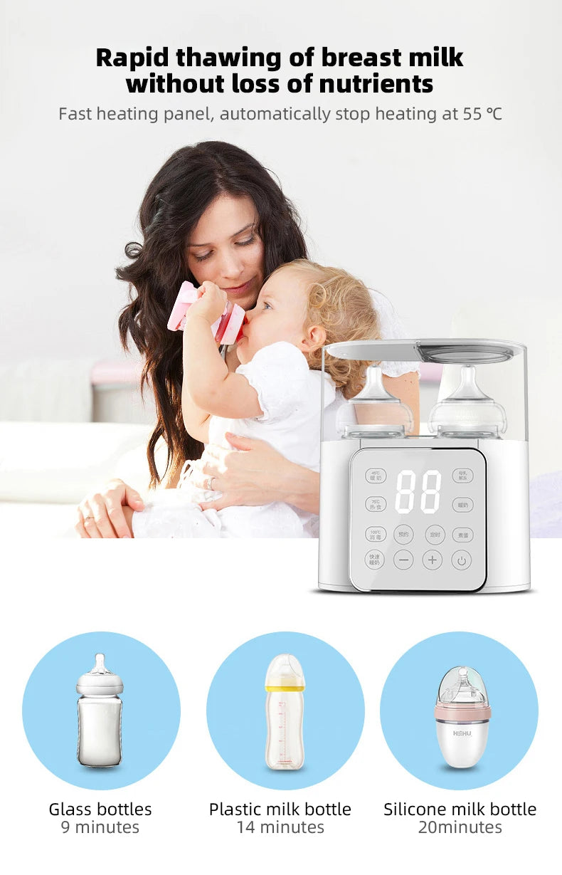 Baby Feeding Bottle Warmer Multi Function Fast Baby Food Heater Baby Milk Warmer Steriliser with Accurate Temp Control