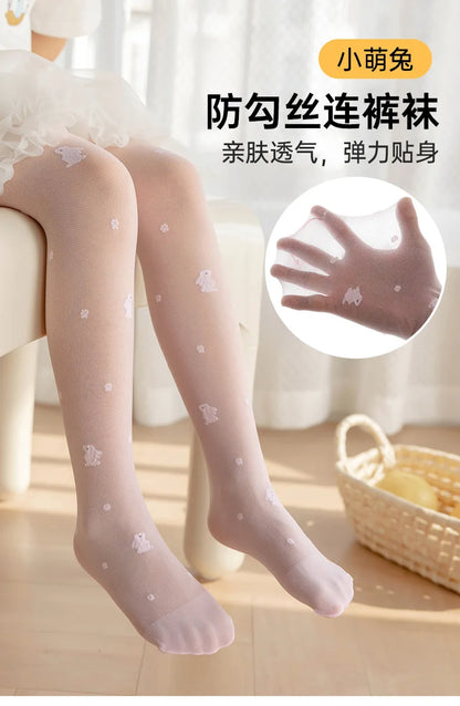 Summer thin children Tights girls stockings baby rabbit anti-mosquito sox leggings hook silk stocking dance pantyhose