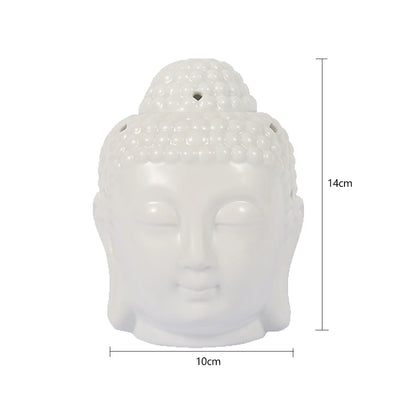 Buddha Head Essential Oil Burner Wax Melt Burners Aromatherapy Furnace Ceramic Oil Diffuser Tealight Candle Holders Ornament