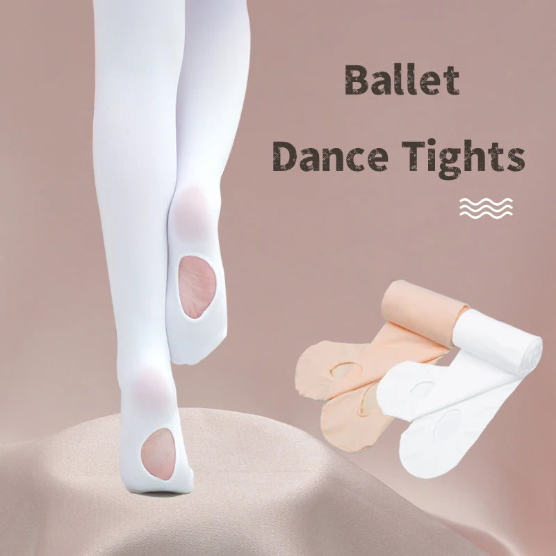 Spring Autumn Student Girl High elasticity Tight Lass Princess Professional Ballet Dance Stockings With Hole baby kids Pantyhose