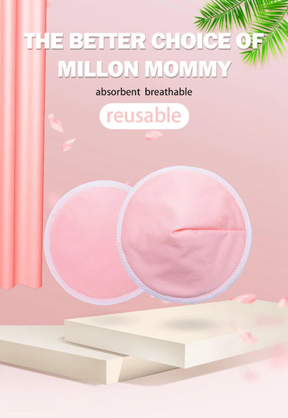 2 Pcs Organic Bamboo Viscose Nursing Breast Pads - Washable and Reusable Breastfeeding Pads