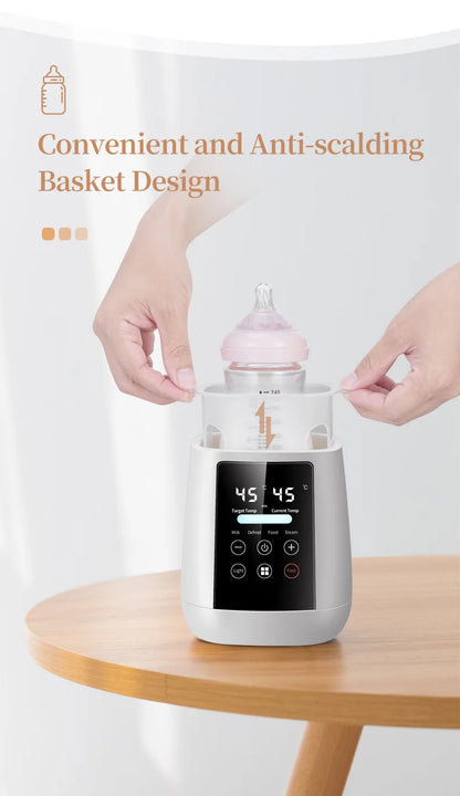 Baby Bottle Warmer & Sterilizer 6-in-1Multifuntion Breast Milk Warmer Accurate Temperature Control Baby Bottle Heater