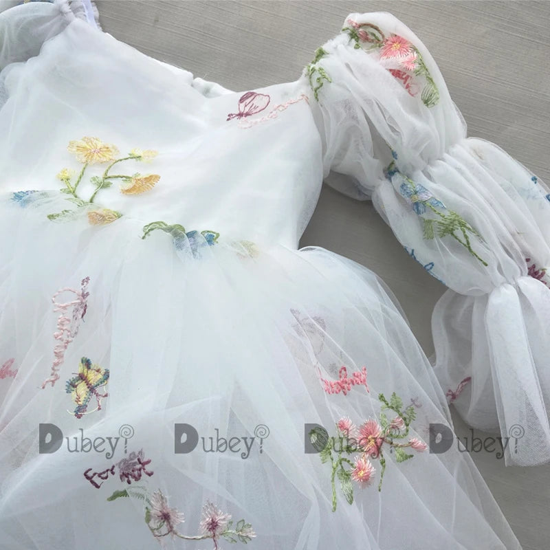 New Born Baby Girls Birthday Dress for Toddlers Embroidery Wedding flower girls Ceremony Vestido for 1Y Infantil Clothing Kids