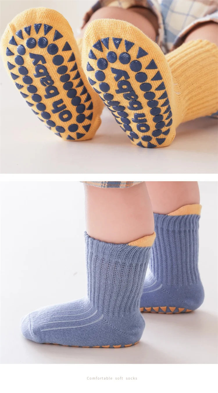 Lawadka 3 Paare/los Baumwolle kinder Socken Für Mädchen Jungen Solide Kinder Junge Mädchen Socken Nicht-slip 0-5T Casual Baby Kleinkind Socke 2024