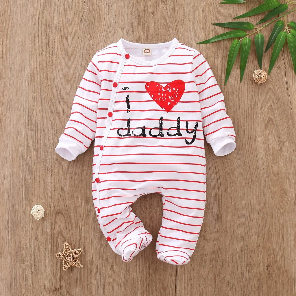 Neugeborenes Baby Junge Mädchen Romper Langarm Baumwolle Brief Drucken Overall Säuglingsbabyjungenmädchenkleidung Säuglingspyjama Outfits