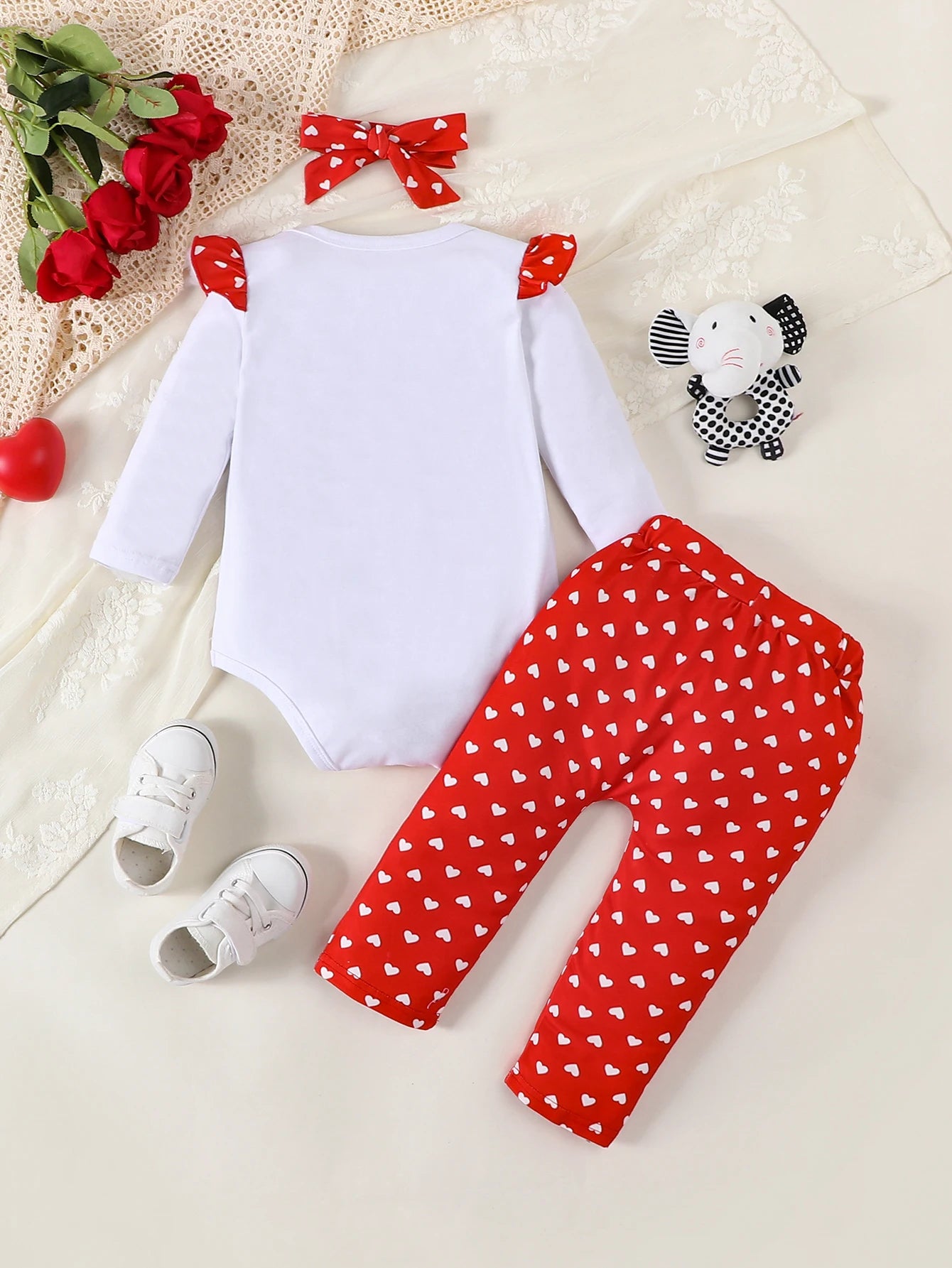 Baby Spring&Autumn Clothing Newborn Infant Baby Girl Clothes Elephant Printed Long Sleeve Jumpsuit+Pant Headband 3Pcs Outfits