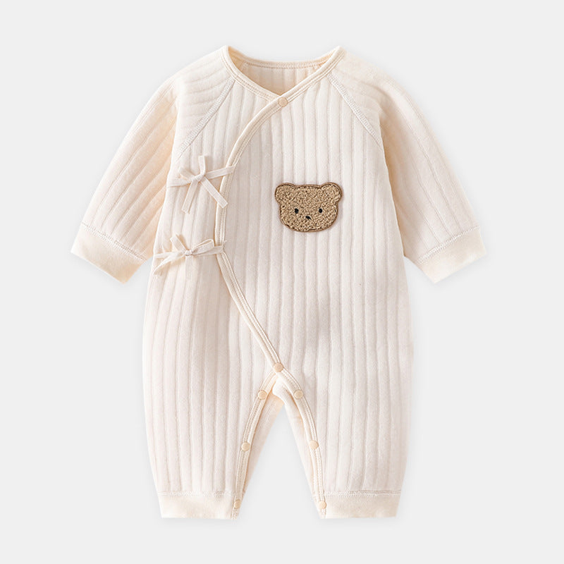 Jungen Mädchen Bodysuit Neugeborenen Onesie Kleidung Baumwolle Kleinkind Home Wear 0-6M Verdickte Frühlings- und Herbstkleidung