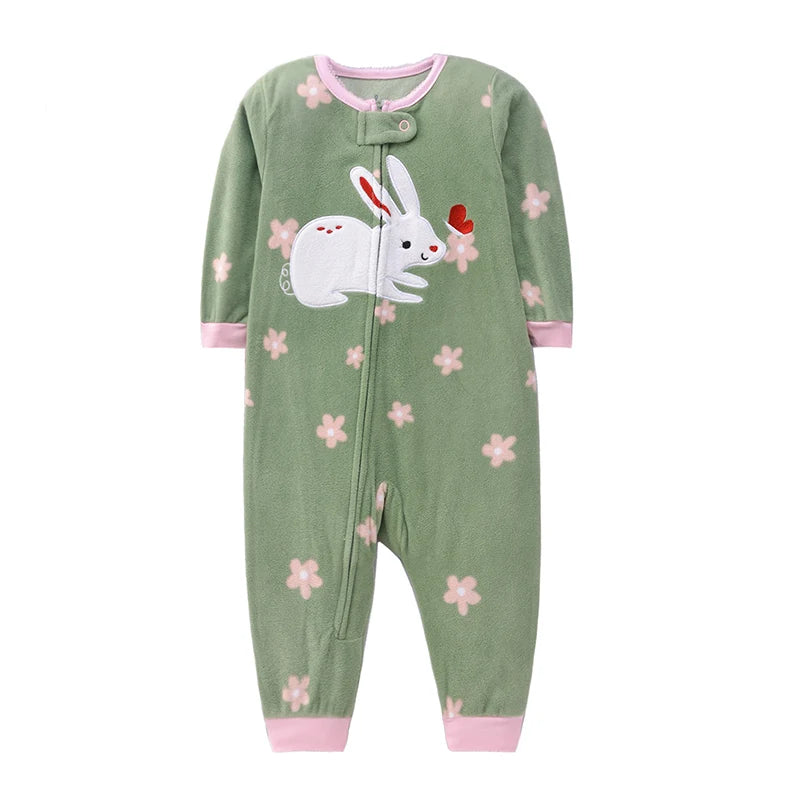 Winter Baby Kleidung Pyjamas Junge Mädchen Warme Säuglingsspielanzug Herbst Reißverschluss Fleece Overall Tier Overall Kleidung 9 12 18 24 Monate