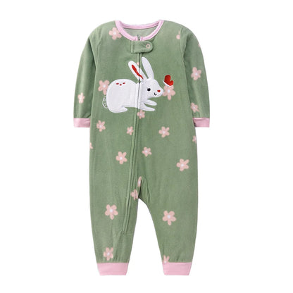 Winter Baby Clothes Pajamas Boy Girl Warm Infant Rompers Autumn Zipper Fleece Overall Animal Jumpsuit Clothing 9 12 18 24 months