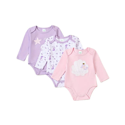 3PCS Spring/Summer New Baby Cotton jumpsuit Fashionable and Cute Cartoon Universe Series Set for Boys Girls with Long Sleeves