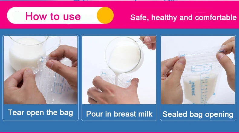 30pcs 250ml Milk Freezer Bags Mother Milk Baby Food Storage Breast Milk Storage Bag BPA Free Baby Safe Feeding Bags