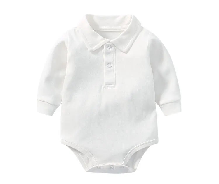 Newborn Baby Clothing Boys Polo Shirt Long Sleeve 100%Cotton Bodysuit 0-24 Months Spring&Autumn Solid Color Toddlers Baby Romper