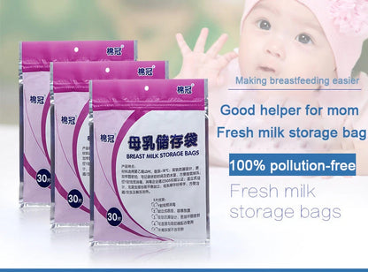 30pcs 250ml Milk Freezer Bags Mother Milk Baby Food Storage Breast Milk Storage Bag BPA Free Baby Safe Feeding Bags