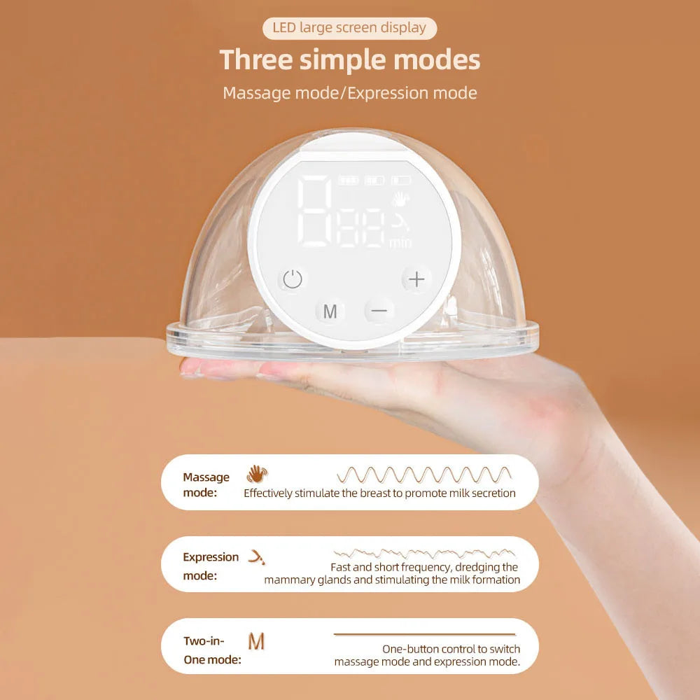 Wearable Breast Pump Wireless Pump with Comfortable 3 Modes & 9 Levels Hands Free Electric Pump Breastfeeding Milk Collector