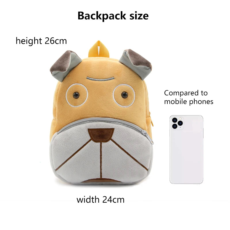 Cute cartoon animals school bags for Kindergarten kids backpack boys girls plush backpack