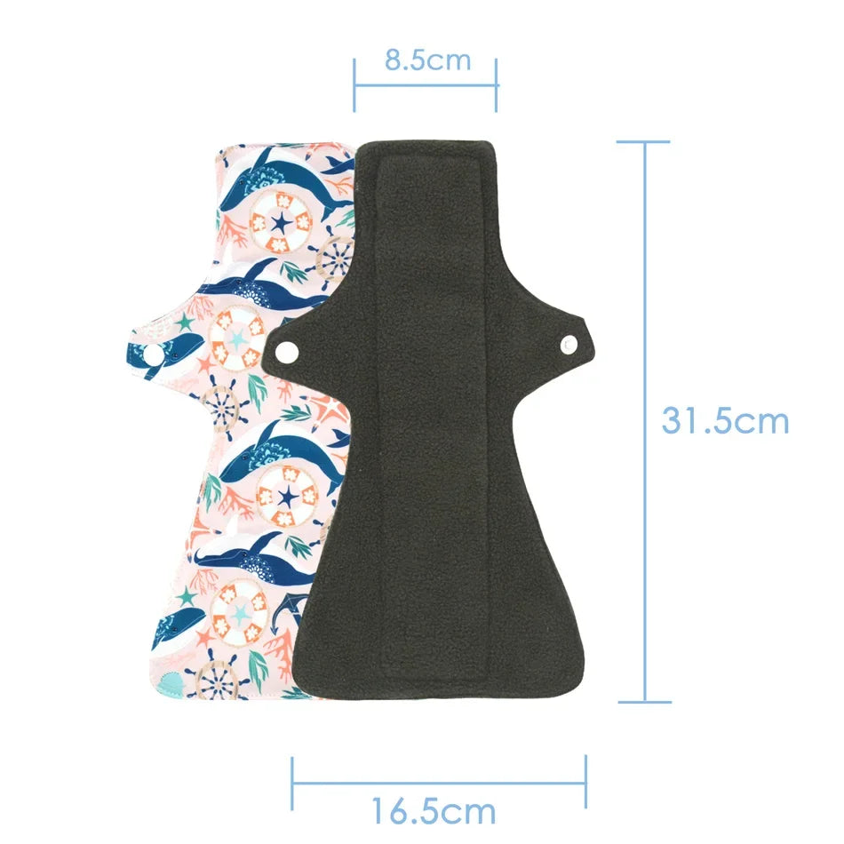 Eezkoala Eco-friendly  Cloth Menstrual Pad Fashion Pattern Polar Fleece Sanitary Pad Reusable Good absorbent Mama pad 5 Pcs