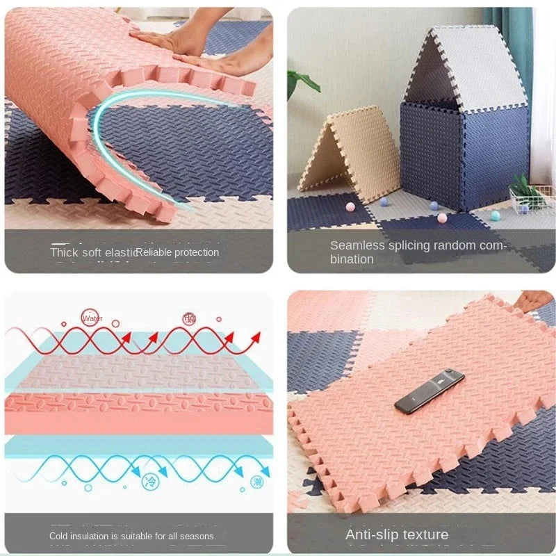 12 Pcs Foam Baby Play Mat - Interlocking Puzzle Tiles for Kids