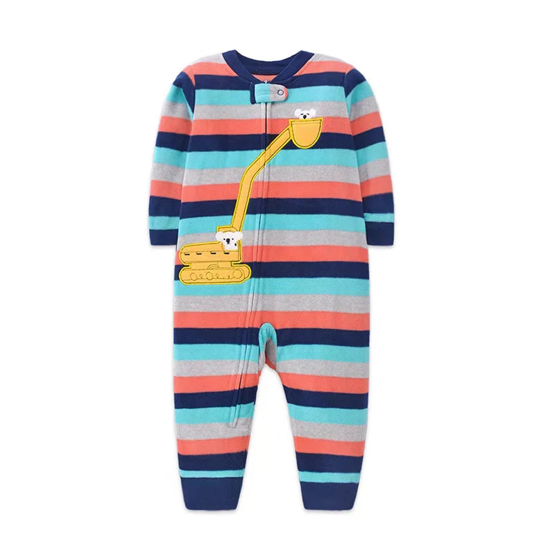 Winter Baby Kleidung Pyjamas Junge Mädchen Warme Säuglingsspielanzug Herbst Reißverschluss Fleece Overall Tier Overall Kleidung 9 12 18 24 Monate