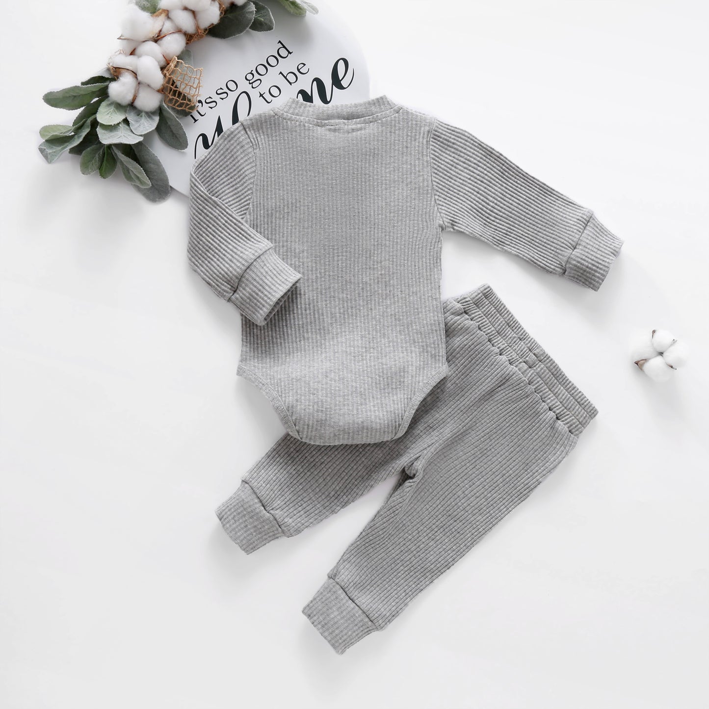 Ma&Baby 0-24M Newborn Infant Knit Baby Boy Girl Clothes Set Long Sleeve Button Romper Pants Outfits Autumn Spring Baby Clothing