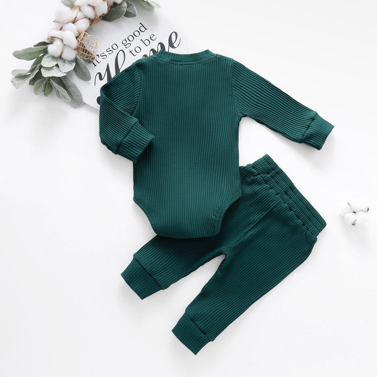 Ma&Baby 0-24M Newborn Infant Knit Baby Boy Girl Clothes Set Long Sleeve Button Romper Pants Outfits Autumn Spring Baby Clothing