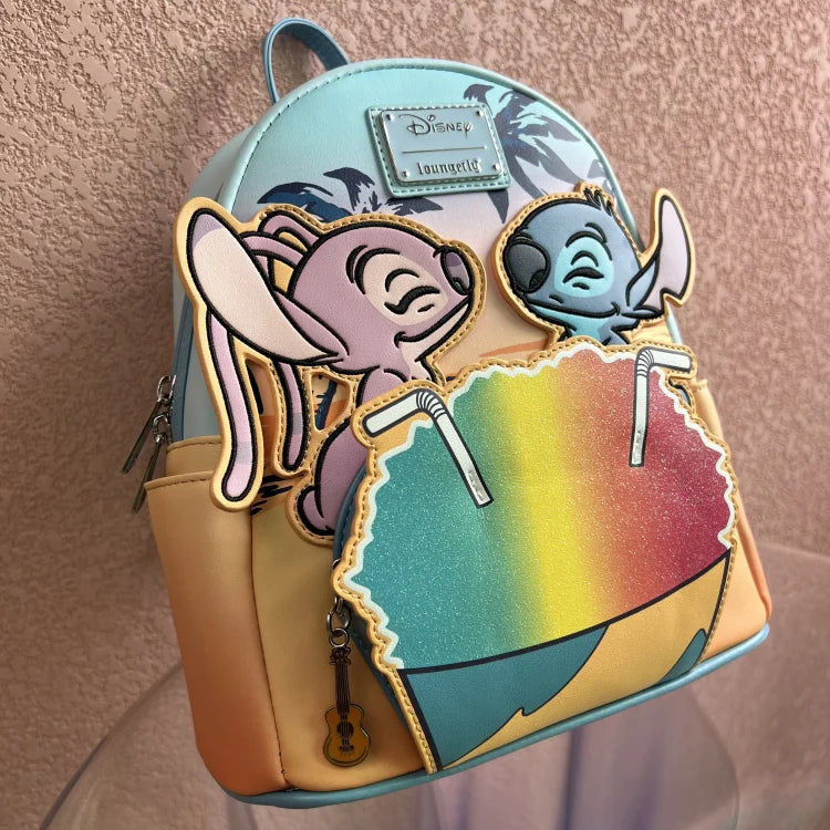 Original Disney Stitch Loungefly Rucksack Niedlicher Rucksack mit Cartoon-Stickerei-Design Frischer und lässiger Mini-Rucksack Damentasche