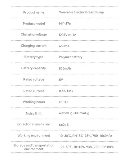 Wearable Breast Pump Electric Handsfree BPA Free 3 Modes 9 Levels USB Charge Milk Collectors Portable Breast Milk Pump Machine