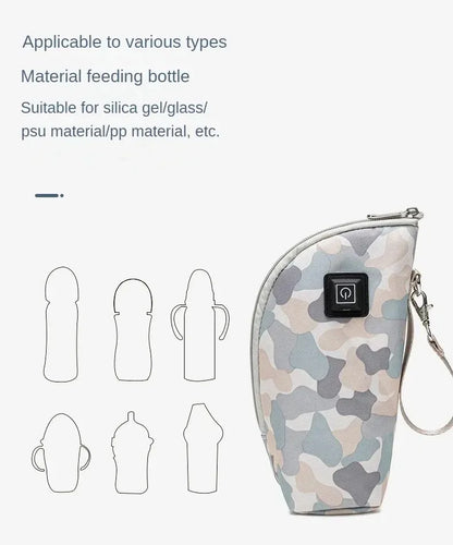 Baby Bottle Warmer 3-speed adjustment Baby Bottle Cup Warmer Car Portable USB Bottle Warmer Baby and Children Outdoor Travel