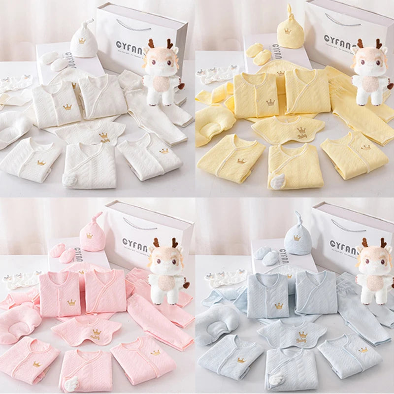 0-3 Months Newborn Clothing Set - 100% Cotton Unisex Infant Clothes (15/17/18/20 Pieces)