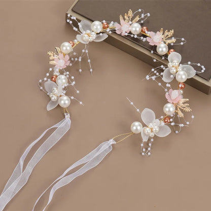 Kinder Girlande Stirnband Perle Krone Mädchen Prinzessin Koreanische Kopfschmuck Leistung Blumenmädchen Hochzeit Zubehör für Kinder