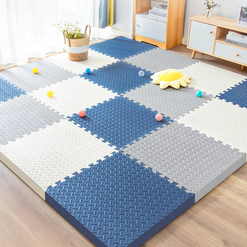 12 Pcs Foam Kids Room Carpet & Baby Play Gym Mat - Soft Interlocking Puzzle Tiles