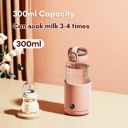 Portable Baby Milk Bottle Warmer USB Charge Temperature Adjustable & Display Wirelss Thermostat Electric Water Warmers Bottle