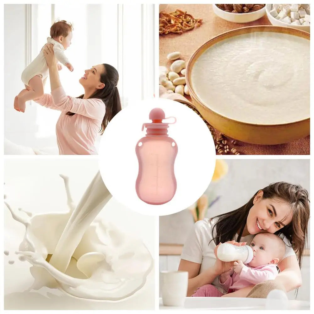 Resuable Breast Milk Storage Bags Silicone Leakproof Containers For Breastmilk Freezer Storing Fruit Purees Juice Accessories