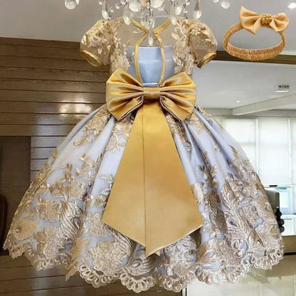 2024 Retro Neugeborenen Baby Mädchen Schneewittchen Prinzessin Kleid Backless Gericht Mädchen Geburtstag Hochzeiten Kleider Kinder Mädchen Party Kleid