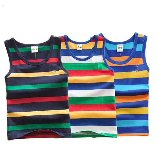 2022 sommer Tank Top Für Mädchen Gestreiften Kinder Unterhemd Baumwolle Kinder Unterwäsche Modell Teenager Leibchen Baby Singuletts Kleidung