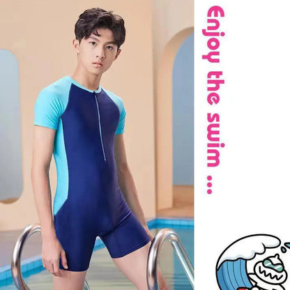 Children's Swimsuit Boys and Girls One-Piece Training Suit Swimsuit Middle-Aged Children boys and Girls Set