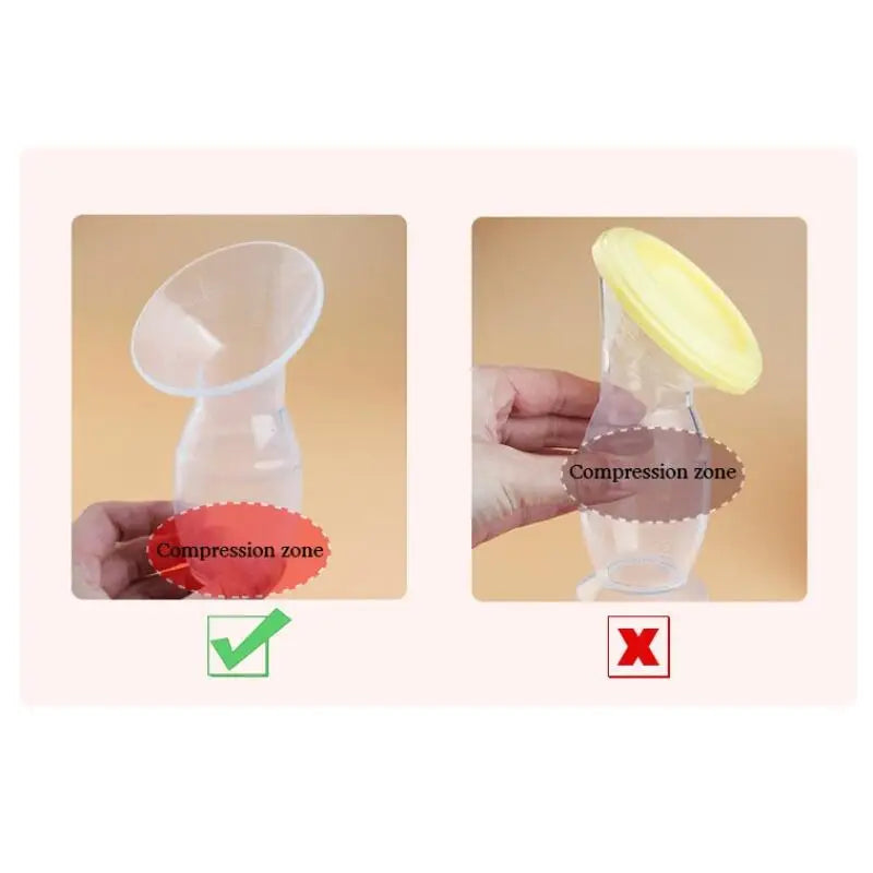 Portable silicone manual breast milk pump, breast milk storage and collection device