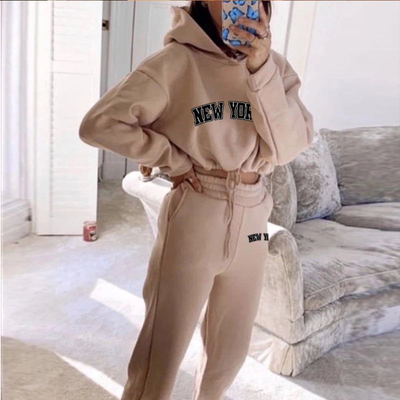 Womens 2 Pieces Suit Hooded Print Pullover Tracksuit Set Drawstring Short Sweatshirts Casual Sweatpants Sports Home Clothing