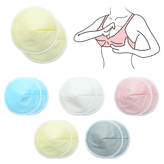 2 Pcs Organic Bamboo Viscose Nursing Breast Pads - Washable and Reusable Breastfeeding Pads