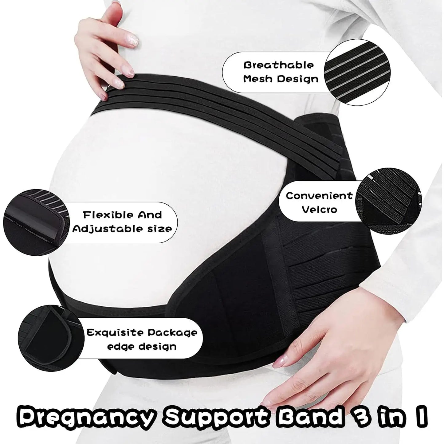 Breathable and Adjustable Pregnant Woman Support Belt Waist Support Waist Contraction Prenatal Belt  Postpartum Belt