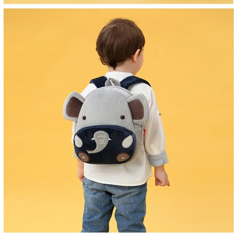 Personalisierter Kleinkind-Rucksack mit individuellem Namen, Tasche für Jungen und Mädchen, süße, weiche Plüsch-Kleinkind-Tasche mit Tier-Cartoon, kleiner Mini-Rucksack für