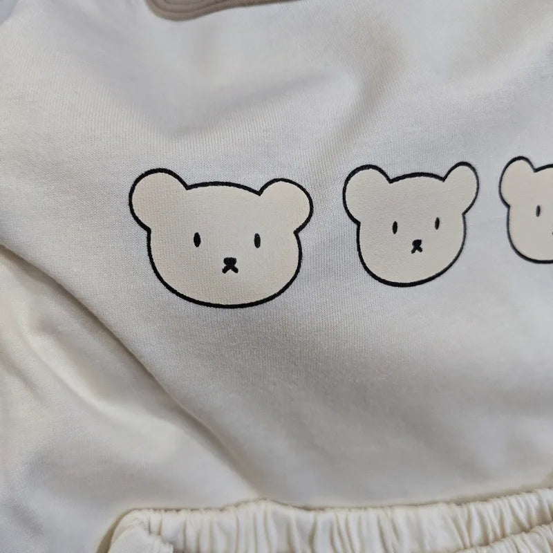 Summer Tracksuits Cute Bear Print T-shirt+Short Child New Casual Sports Clothes Sets Babies Fashion T-shirt Trendy 2 Piece/Sets