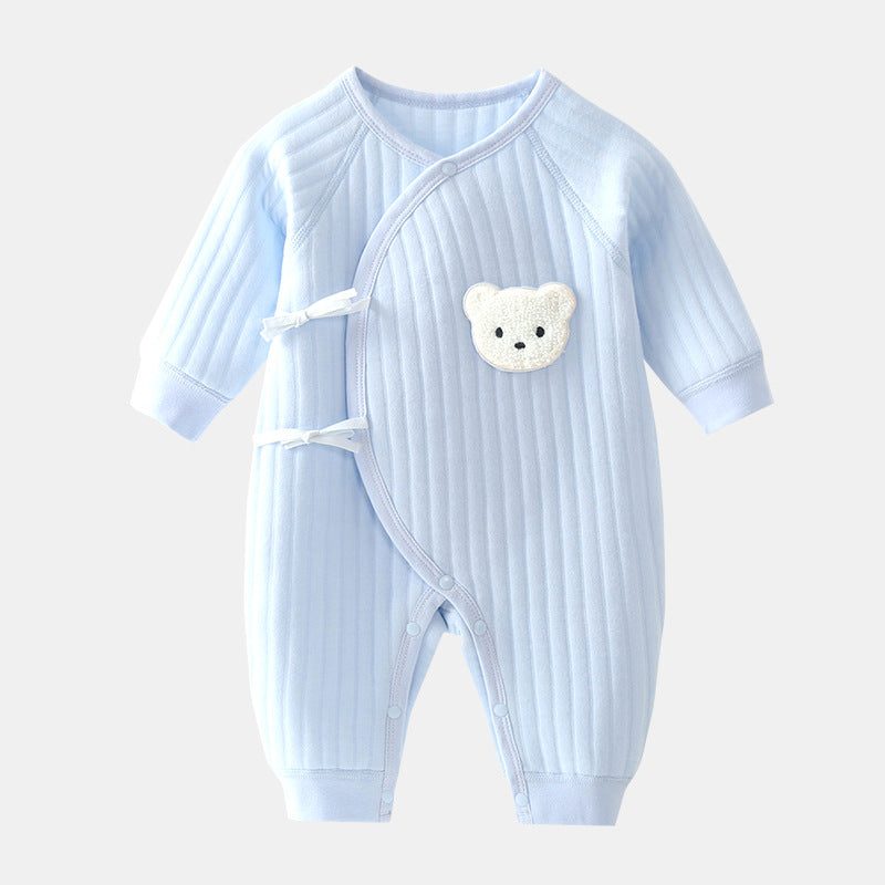 Jungen Mädchen Bodysuit Neugeborenen Onesie Kleidung Baumwolle Kleinkind Home Wear 0-6M Verdickte Frühlings- und Herbstkleidung