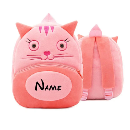 Personalised Toddler Backpack custom name bag for Boy and Girl Cute Soft Plush Toddler Bag Animal Cartoon Small Mini Backpack Fo