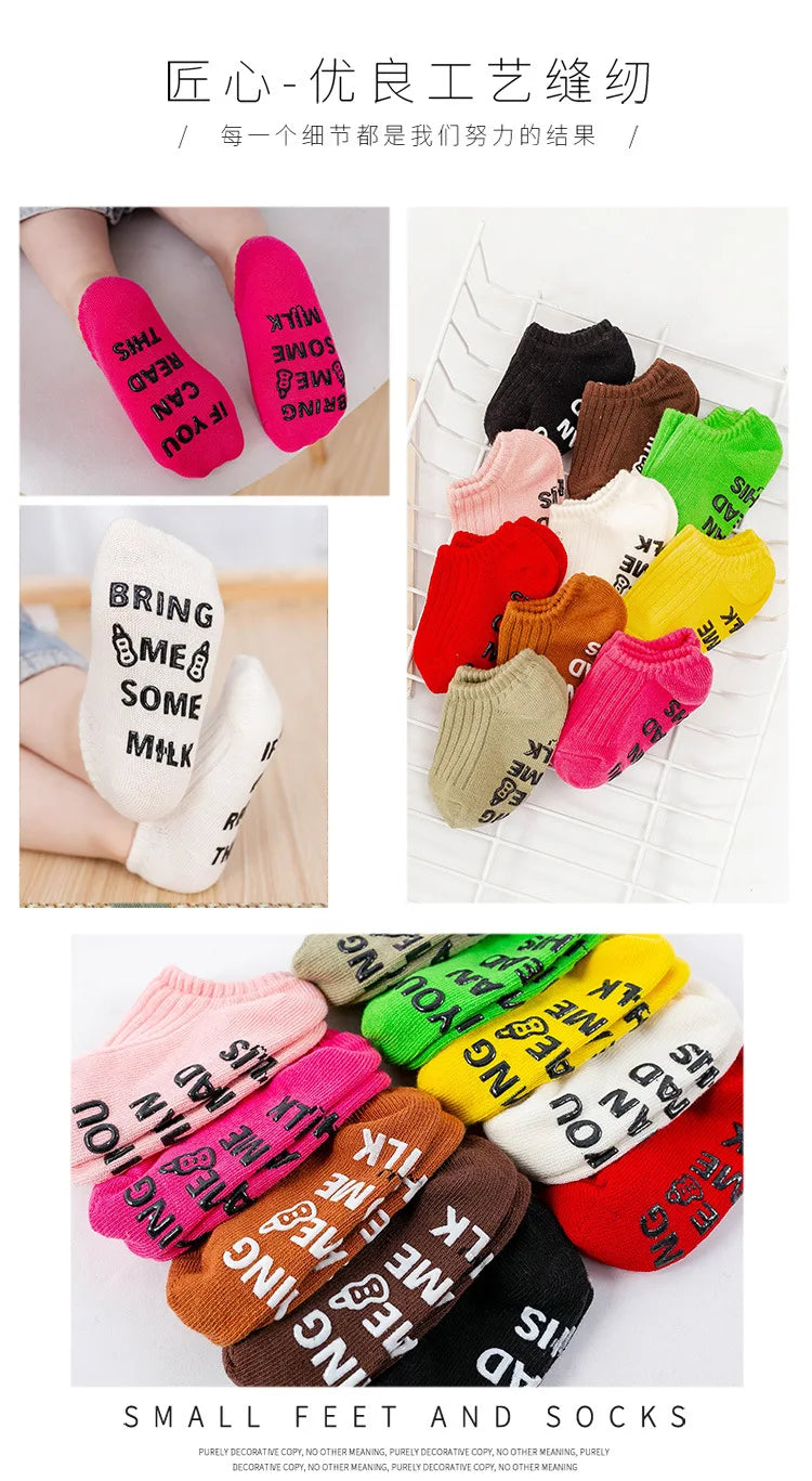 Summer Spring Thin Cotton Rubber Anti-slip Short Ankle Stockings Cute Candy Color Stripe White Baby Floor Socks for Boys Girls